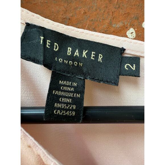 Ted Baker London Carlii Pink Floral Print Fit & Flare Dress Size 2 (US 6) - Picture 3 of 5